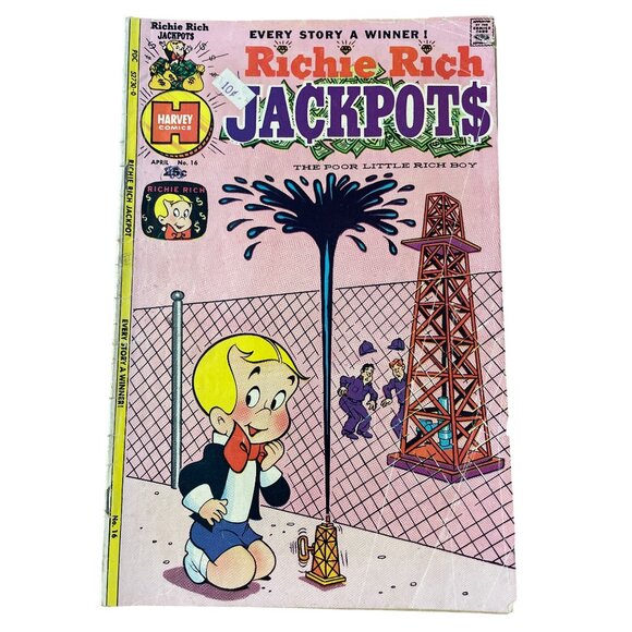 Harvey Comics Richie Rich Jackpots Comic #16 April 1975 Vintage Bagged Boarded - Picture 1 of 7